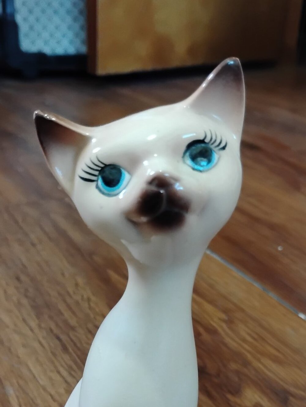 Vintage MCM Japan Siamese Cat Kitten Porcelain Ceramic Figurine